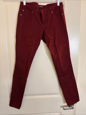 Express Women's Skinny Jeans in Deep Burgundy